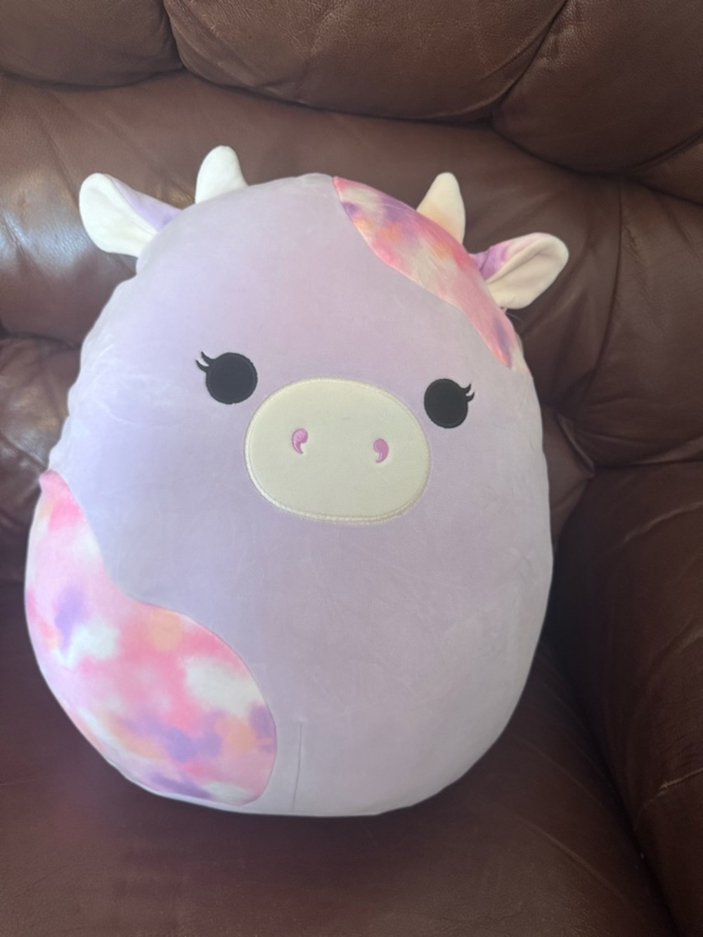 Squishmallow- cute Lavender Cow Plush Accent Pillow